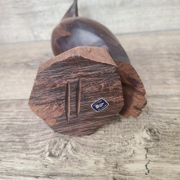 Pair (2) Solid Wood Quail Carving Ironwood Bird Figure Statue Sculpture 8.5 " - Picture 6 of 15